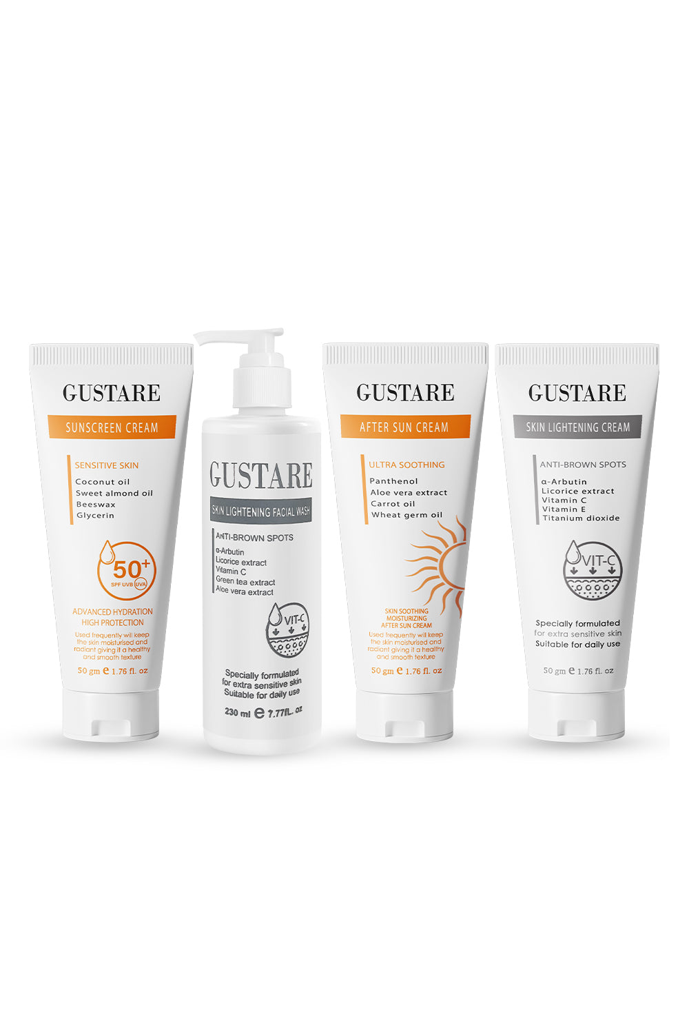 GUSTARE Sun & Brightening Bundle – Sun Protection & Post-Sun Care
