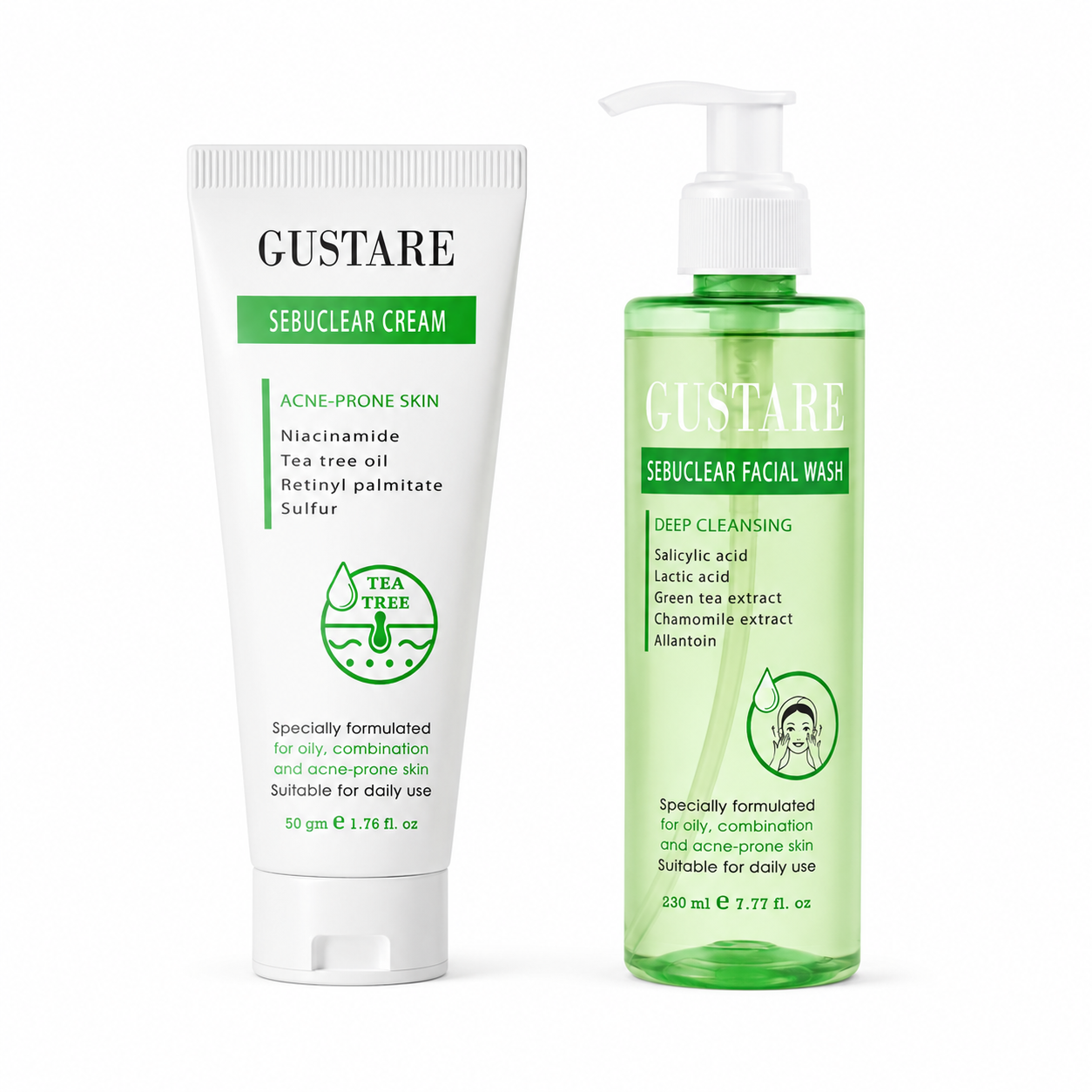Sebuclear Cream + Sebuclear Wash | غسول البشرة الدهنية و كريم القضاء عالحبوب